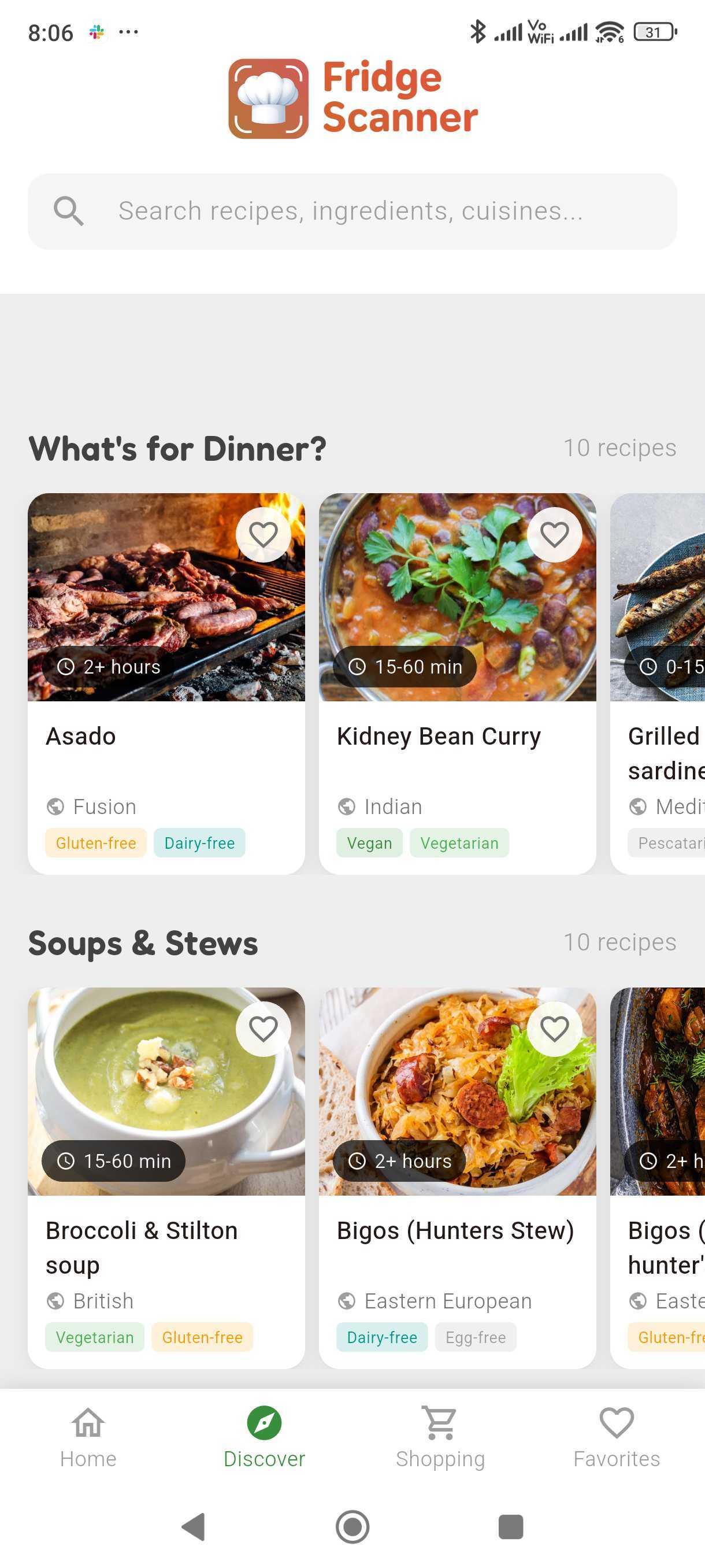 FridgeScanner recipe discovery
